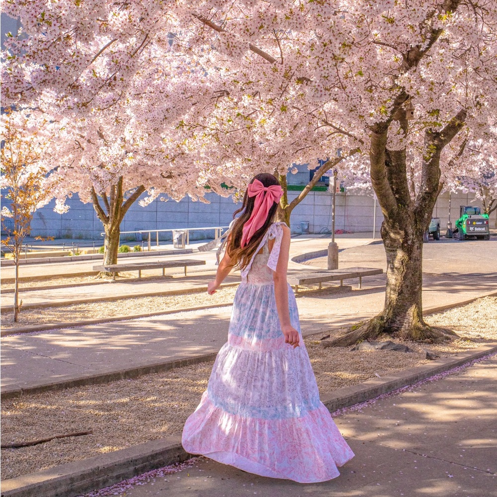 Red Dress Boutique Pink and Lavender Tiered Maxi Dress